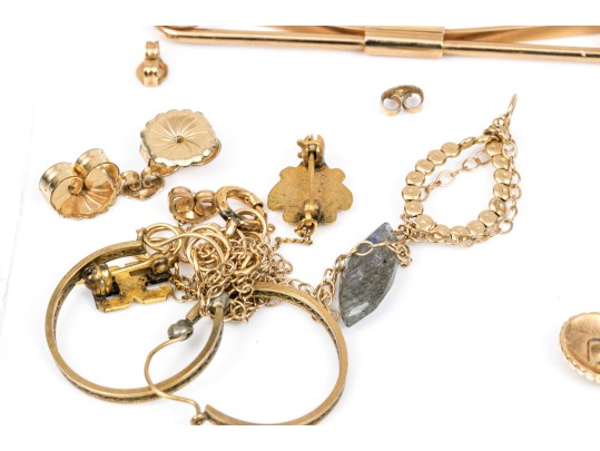 Collection Of 14K Scrap Gold And Fashon Jewelry