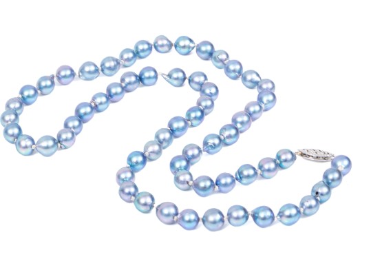 14K White Gold And Blue-Grey Cultured Freshwater Pearl Necklace