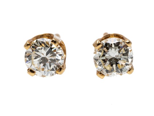 14K Brilliant Cut Diamond Set Stud Earrings, 0.3 TCW