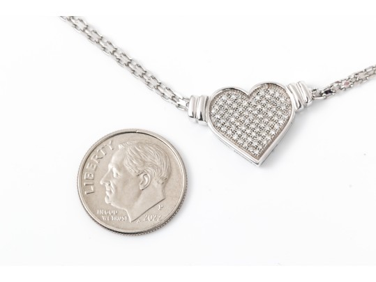 Charming 14K Diamond Heart Pendant Necklace