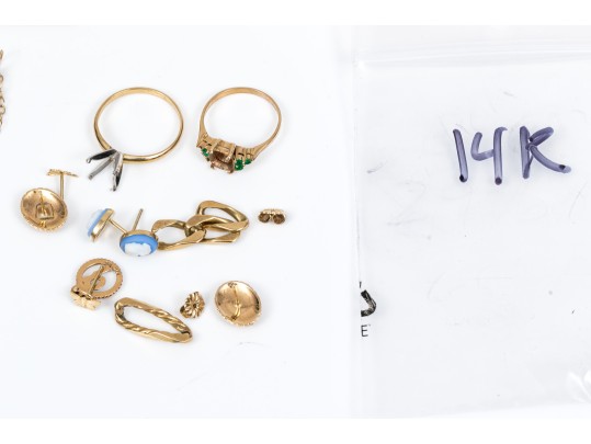 Collection Of 14K Scrap Gold And Fashon Jewelry
