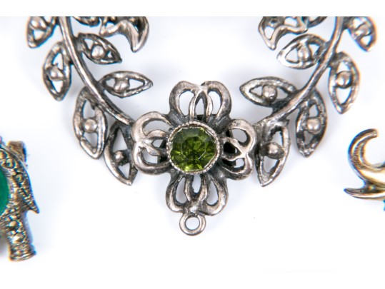 Lot Of Assorted Sterling Jewelry Pieces, Including A Vintage Hobe Brooch