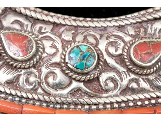 Two Striking Beaded And Ornate Stone Necklaces