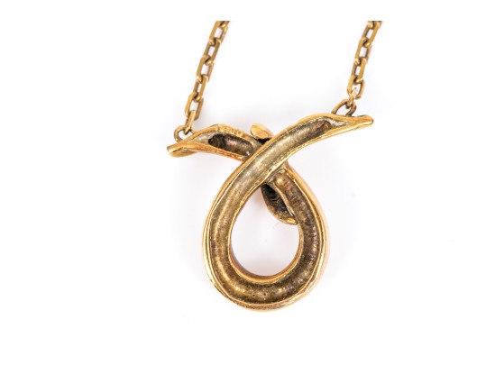 14k Yellow Gold Handsome Knot Necklace, With Chain