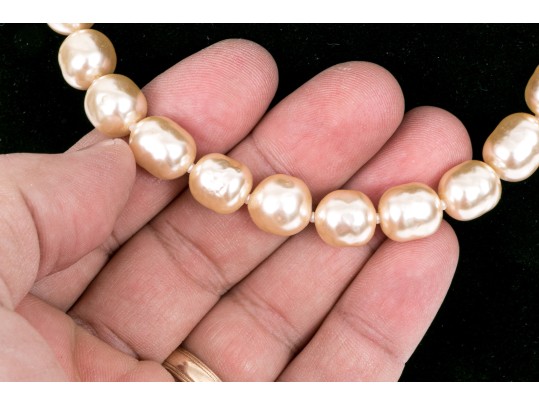 Miriam Haskell Fabulous Vintage Faux Pearl Choker Necklace