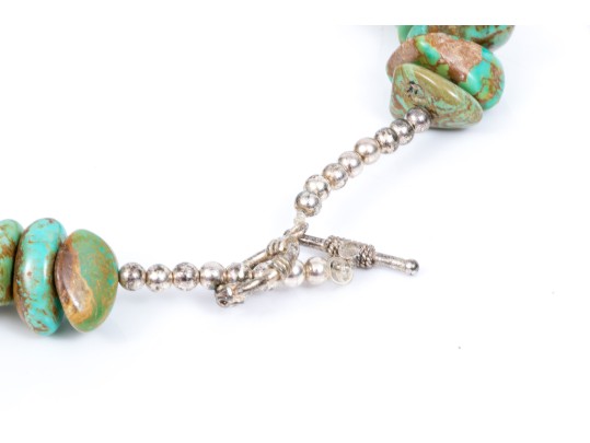 Fabulous Chunky Blue Green Tumbled Turquoise Beads With Brown Matrix