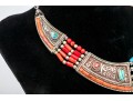 Two Striking Beaded And Ornate Stone Necklaces