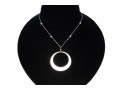 14K White Gold Necklace With High Polished Disk Pendant
