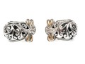 Charming Sterling And 18K Accented Dragonfly And Scrollwork Earrings
