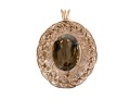 Elegant 14K Smoky Quartz Filigree Brooch