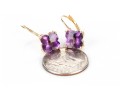 Unique 14K And Quartafoil Cut Amethyst Earrings