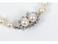 Graceful 14K White Gold And Strung Pearl Bracelet