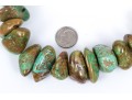Fabulous Chunky Blue Green Tumbled Turquoise Beads With Brown Matrix