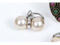 Lot Of Sterling Silver Jewelry Including A Ring And Faux Pearl Earrings