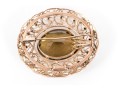 Elegant 14K Smoky Quartz Filigree Brooch