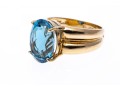 London Blue Topaz And 10K Gold Ring, Size 7.75