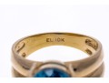 London Blue Topaz And 10K Gold Ring, Size 7.75