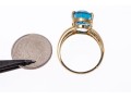 London Blue Topaz And 10K Gold Ring, Size 7.75