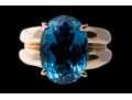 London Blue Topaz And 10K Gold Ring, Size 7.75