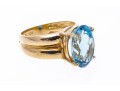 London Blue Topaz And 10K Gold Ring, Size 7.75