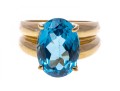 London Blue Topaz And 10K Gold Ring, Size 7.75