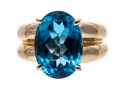 London Blue Topaz And 10K Gold Ring, Size 7.75