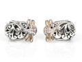 Charming Sterling And 18K Accented Dragonfly And Scrollwork Earrings