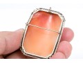 14k White Gold Large Lovely Vintage Rectangular Cut Corner Cameo Brooch/pendant