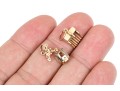 Two 14K Charms, Ski Lift And Cranberry Comb 