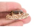 Elegant 14K Smoky Quartz Filigree Brooch
