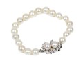 Graceful 14K White Gold And Strung Pearl Bracelet