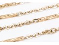 14K Cable Link And Station Bar Chain Necklace