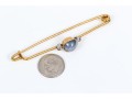 18k Yellow Gold Handsome Blue Star Sapphire And Diamond Kilt Pin