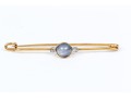18k Yellow Gold Handsome Blue Star Sapphire And Diamond Kilt Pin