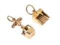 Two 14K Charms, Ski Lift And Cranberry Comb 