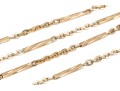 14K Cable Link And Station Bar Chain Necklace