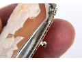 14k White Gold Large Lovely Vintage Rectangular Cut Corner Cameo Brooch/pendant