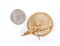 18k Yellow Gold Charming Vintage French Radiating Wire Motif Brooch