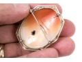 14k White Gold Large Pretty Vintage Cameo Brooch/pendant, With Diamond, Signed
