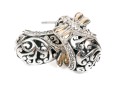 Charming Sterling And 18K Accented Dragonfly And Scrollwork Earrings
