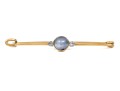 18k Yellow Gold Handsome Blue Star Sapphire And Diamond Kilt Pin
