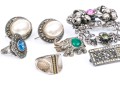 Lot Of Assorted Sterling Jewelry Pieces, Including A Vintage Hobe Brooch