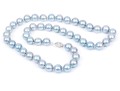 Striking 14K And Blue-grey Cultured Freshwater Pearl Strung Necklace