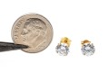 14k Yellow Gold Round Brilliant Cut CZ Stud Earrings