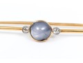 18k Yellow Gold Handsome Blue Star Sapphire And Diamond Kilt Pin