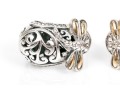 Charming Sterling And 18K Accented Dragonfly And Scrollwork Earrings