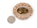 Elegant 14K Smoky Quartz Filigree Brooch