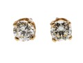 14K Brilliant Cut Diamond Set Stud Earrings, 0.3 TCW