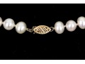 Handsome Strand Of Cultured 7mm To 7.75mm Freshwater Pearls, 14k Clasp
