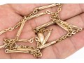 14K Cable Link And Station Bar Chain Necklace